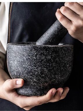 Jamie Oliver by Tefal Solid Granite Stone Mortar & Pestle 6"